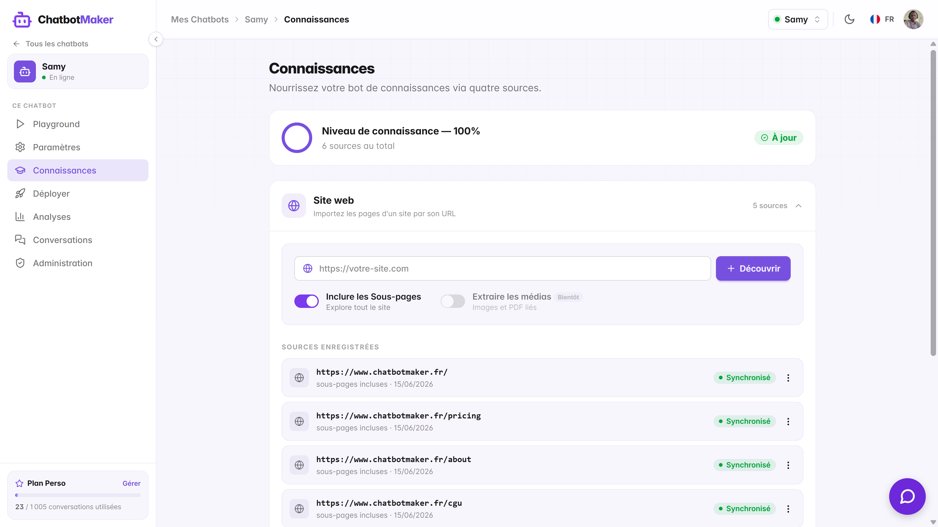 Importez votre contenu